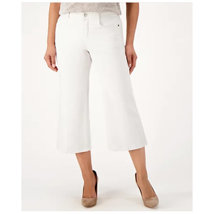NYDJ Cool Embrace Wide‎ Leg Denim Crop Jeans- Optic White, Size 16